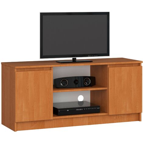 TV Schrank AKORD Fernsehkommode 120 cm Erle 2 Türen 2 Ebenen B120 x H55 x T40 cm
