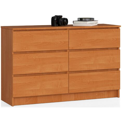 Kommode AKORD K120 Erle 120 cm 6 Schubladen B120 x H77 x T40 cm