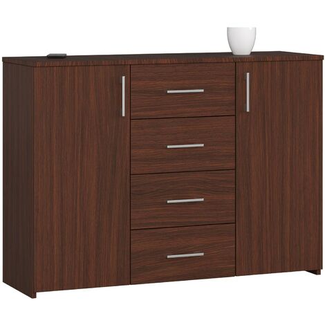 Kommode AKORD K45 Wenge 110 cm 2 Türen 4 Schubladen 4 Ebenen B110 x H80 x T35 cm