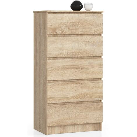 Kommode AKORD K60 Sonoma-Eiche 60 cm 5 Schubladen B60 x H121 x T40 cm