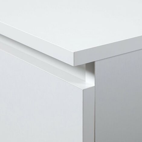 PC-Schreibtisch AKORD CLP in der Farbe Weiß mit 3 Schubladen und 2 Ablagen B135 x H77 x T60 cm
