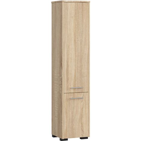 Badezimmersäule AKORD FIN Sonoma-Eiche 30 cm 2 Türen 5 Ebenen B30 x H140 x T30 cm