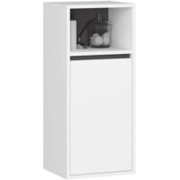 Badezimmer-Hängeschrank VAMI Weiß, Graphitgrau 35 cm 1 Tür 3 Regalböden B35xH80xT30 cm
