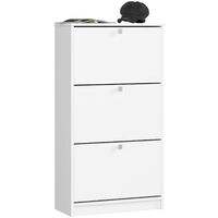 Schuhschrank AKORD in der Farbe Weiß mit 3 Schuhkipper B60 x H113 x T28,5 cm Gewicht 30 kg
