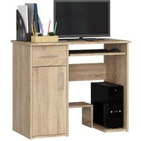 PC-Schreibtisch AKORD JAY in der Farbe Sonoma-Eiche Schublade und 3 Ablagen B90 x H74 x T50 cm
