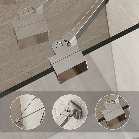 Heilmetz Haltestange Duschwand Stabilisierungsstange, mit Winkel Flexibel 180°Drehbar, Stützstange für Duschtüren -Universell Verwendbar für 6-8mm Glasstärke，Chrome(500mm, 1 Stück)