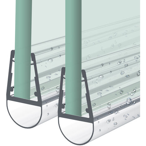 Heilmetz Duschdichtung, 2 x 60cm Ersatzdichtung Duschtür für Duschtür Glasstärken von 4-6mm, Wasserabweiser Duschtür Dichtung oder Duschkabinen-Dichtung für Duschkabine & Glastüren