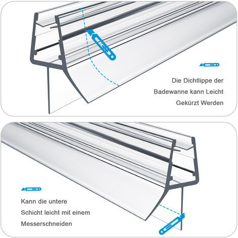 Heilmetz Duschdichtung,80cm Ersatzdichtung Duschtür für Duschtür Glasstärken von 4-6mm, Wasserabweiser Duschtür Dichtung oder Duschkabinen-Dichtung für Duschkabine & Glastüren