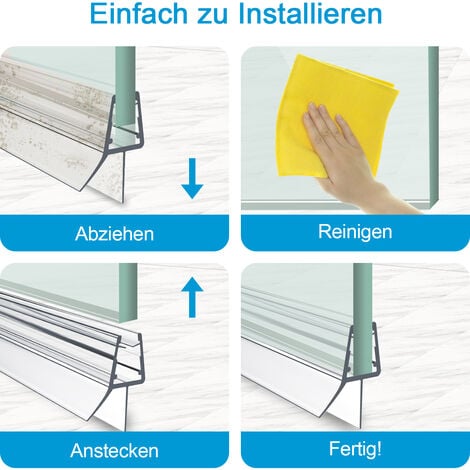 Heilmetz Duschdichtung,80cm Ersatzdichtung Duschtür für Duschtür Glasstärken von 4-6mm, Wasserabweiser Duschtür Dichtung oder Duschkabinen-Dichtung für Duschkabine & Glastüren