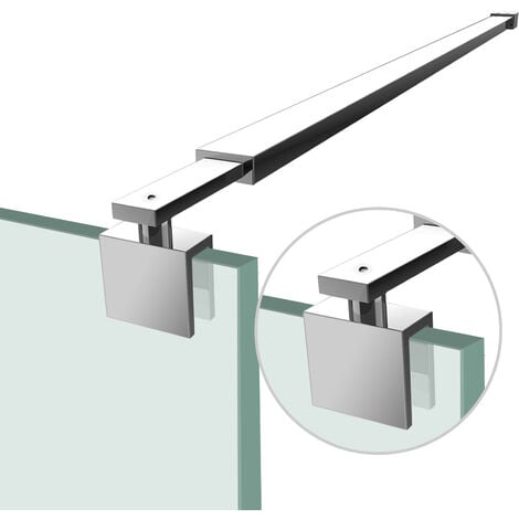 Heilmetz Stabilisator Duschwände Stabilisierungsstange für 8-10 mm Duschwand 70-120cm Eckig Edelstahl Haltestangen für Duschwände