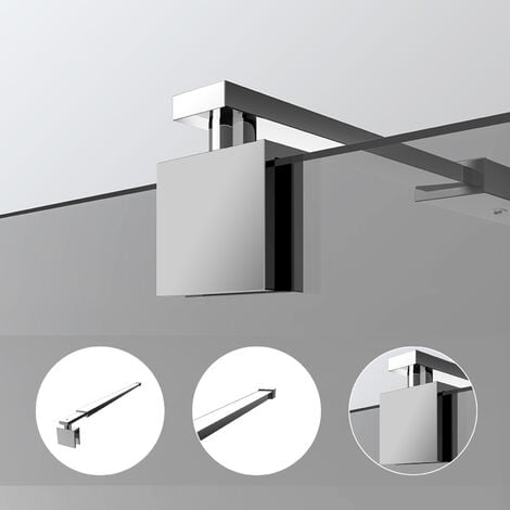 Heilmetz Stabilisator Duschwände Stabilisierungsstange für 8-10 mm Duschwand 70-120cm Eckig Edelstahl Haltestangen für Duschwände