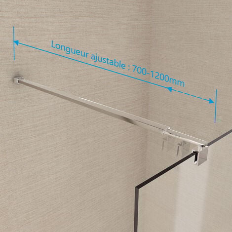 Heilmetz Stabilisator Duschwände Stabilisierungsstange für 8-10 mm Duschwand 70-120cm Eckig Edelstahl Haltestangen für Duschwände