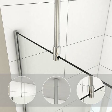 Verstellbare Glastür-Stützstange Aus Edelstahl - Für Duschwände Mit 8–12 Mm Glas, Länge 300–5000 Mm
