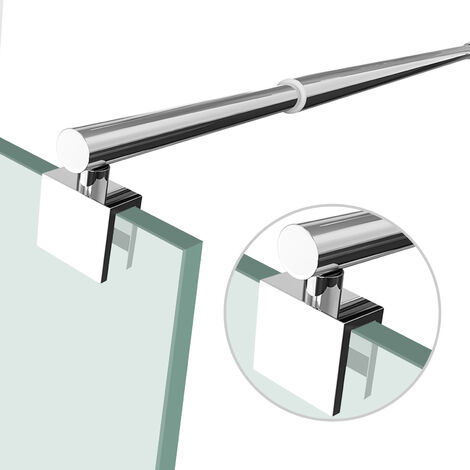 Heilmetz Stabilisator für Duschwände Haltestange Stabilisierungsstange für 8-10 mm Rund Teleskopierbar Edelstahl 70-120cm