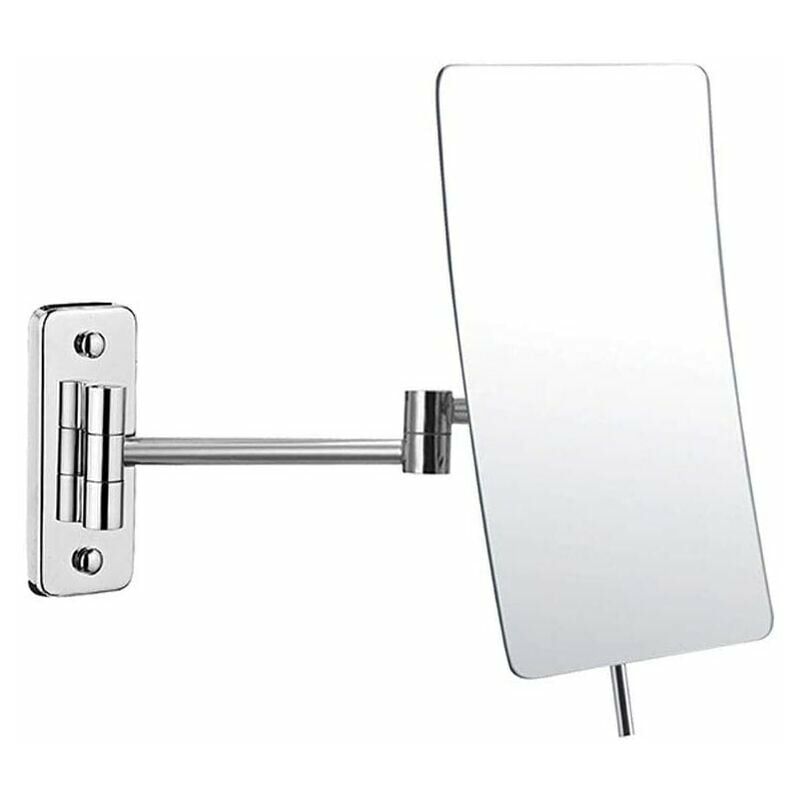 Espejo de baño de doble cara con aumento de 3 veces espejo telescópico  plegable (color : parte inferior cuadrada)