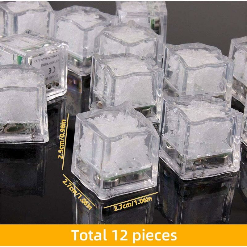 Set de 12 Cubos de Hielo Led Luminosos