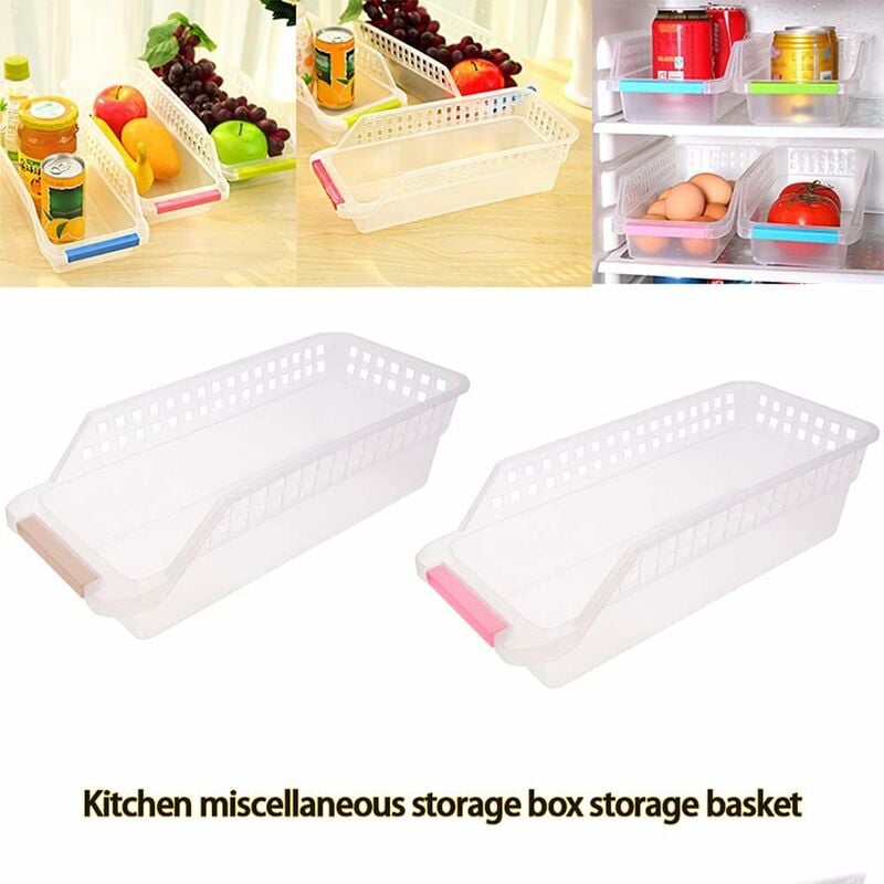 Relaxdays Organizador Nevera, Set 4, Apilable, 3 Cestas Escurridoras,  Almacenaje Alimentos con Tapa, Transparente/Blanco