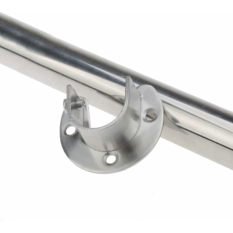 Soporte de acero inoxidable para barra de armario, soporte de enchufe de  tipo abierto en forma de U, soporte de poste de barra de cortina de ducha