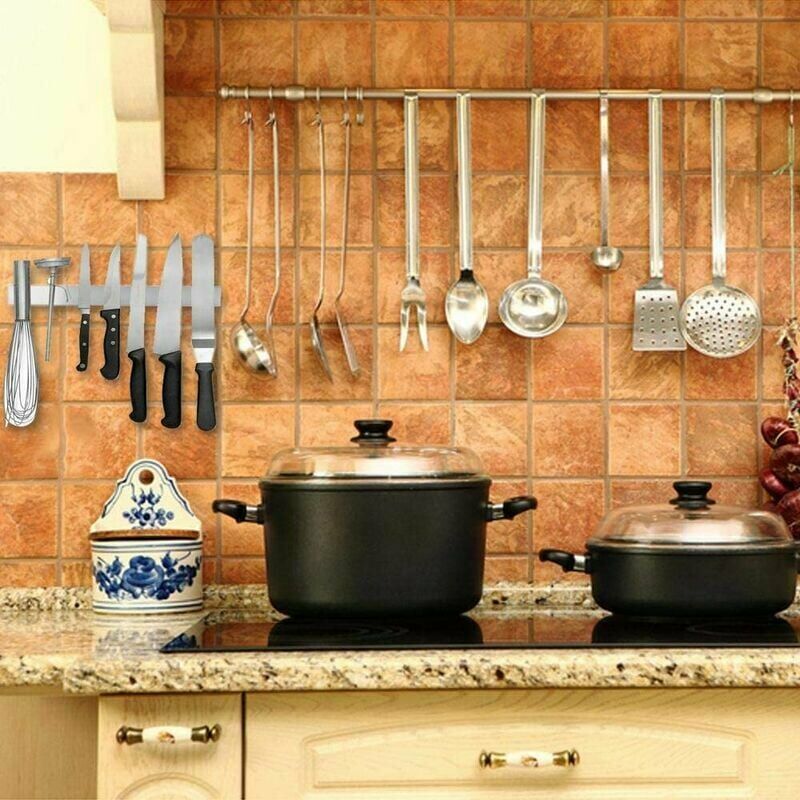 Especiero de cocina de 3 niveles con soporte para cuchillos, soporte para  tabla de cortar, soporte para cubiertos y 6 ganchos, ahorra espacio