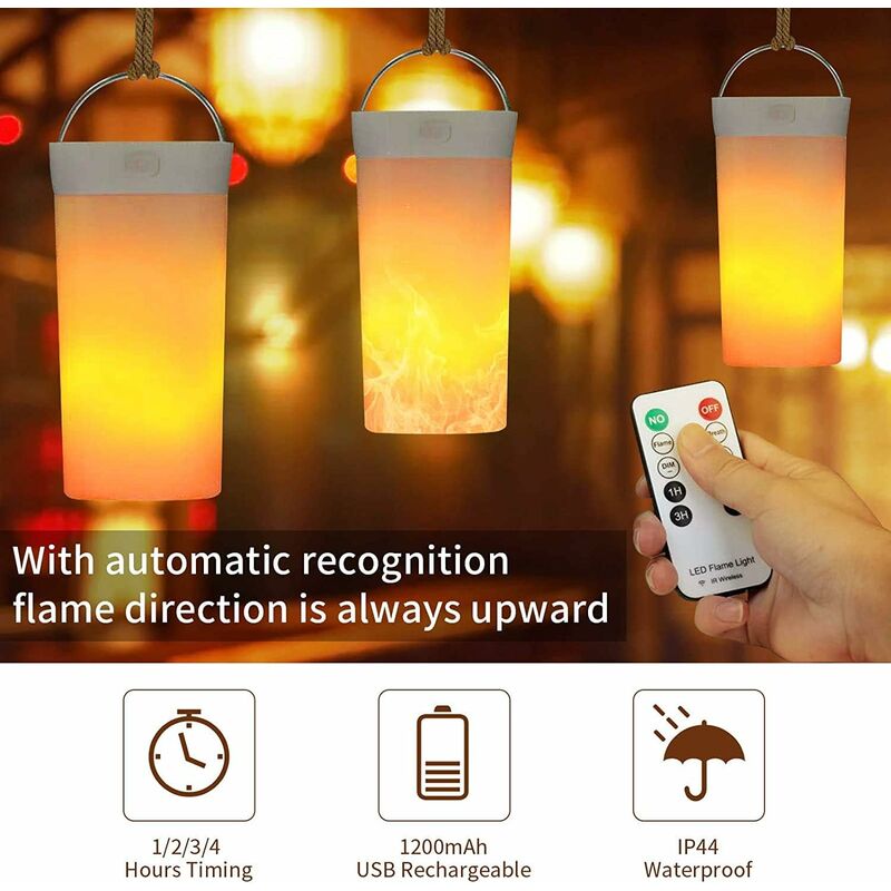 Bombillas recargables USB con control remoto, 4 modos de luz +  temporizador, batería recargable de 1200 mAh, bombillas LED portátiles para  tienda de