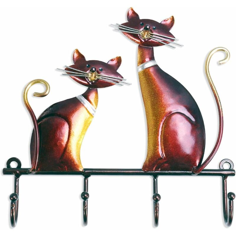 Ganchos Llaveros Tablero de llaves Perchero Perchero Perchero Gancho Gato Decoración de pared Metal