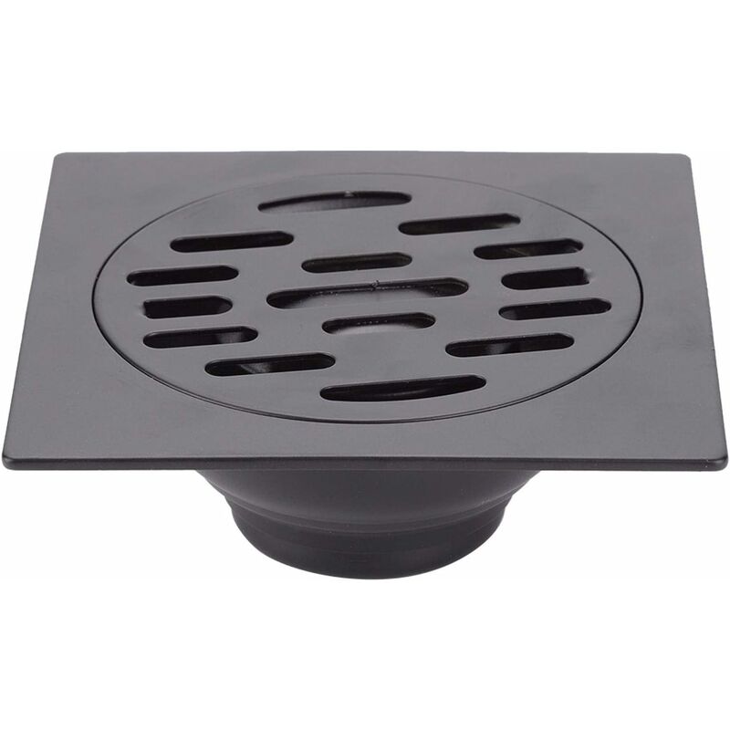 Drenaje de piso de ducha, drenaje de piso de acero inoxidable engrosado con drenaje de piso de rejilla de cubierta desmontable para baño, cocina, jardín negro (drenaje de piso ordinario)