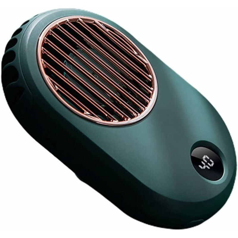 Ventilador de cuello colgante con pantalla Digital, ventilador pequeño de cuello colgante con carga USB, Mini ventilador portátil deportivo silencioso de mano Retro