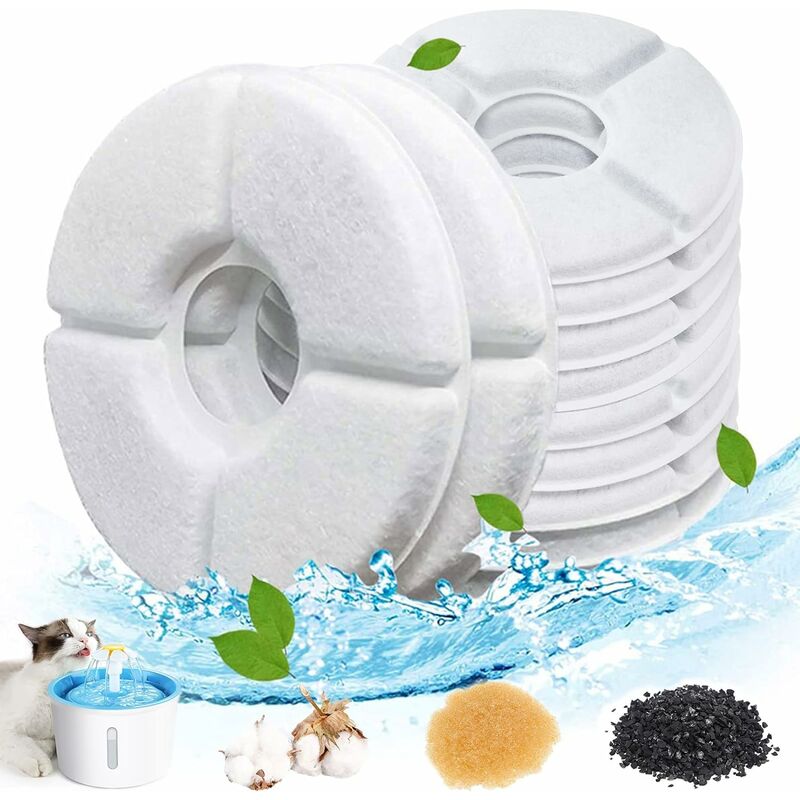 Filtros de repuesto (2 filtros) para fuente de agua automática para gatos y  perros de 2,5 l, dispensador de agua de perro, carbón activado reemplaza