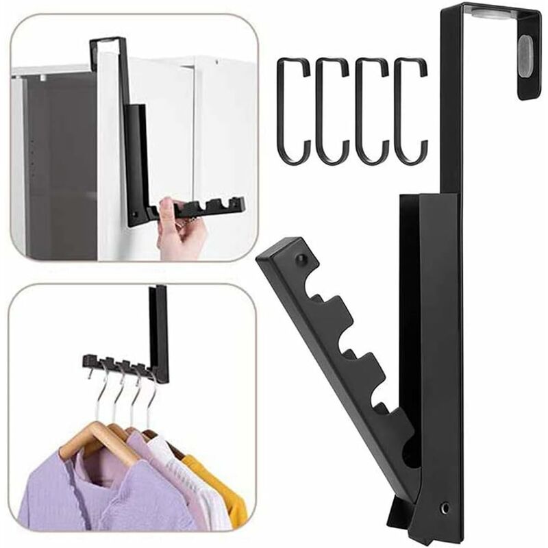 READCLY-Gancho de Pared Plegable, Ganchos Plegables para Abrigos, Gancho de Puerta de Acero Inoxidable, Contiene 4 Ganchos, Utilizado para Colgar Ropa, Bolsos, Bufandas y Coronas de Navidad