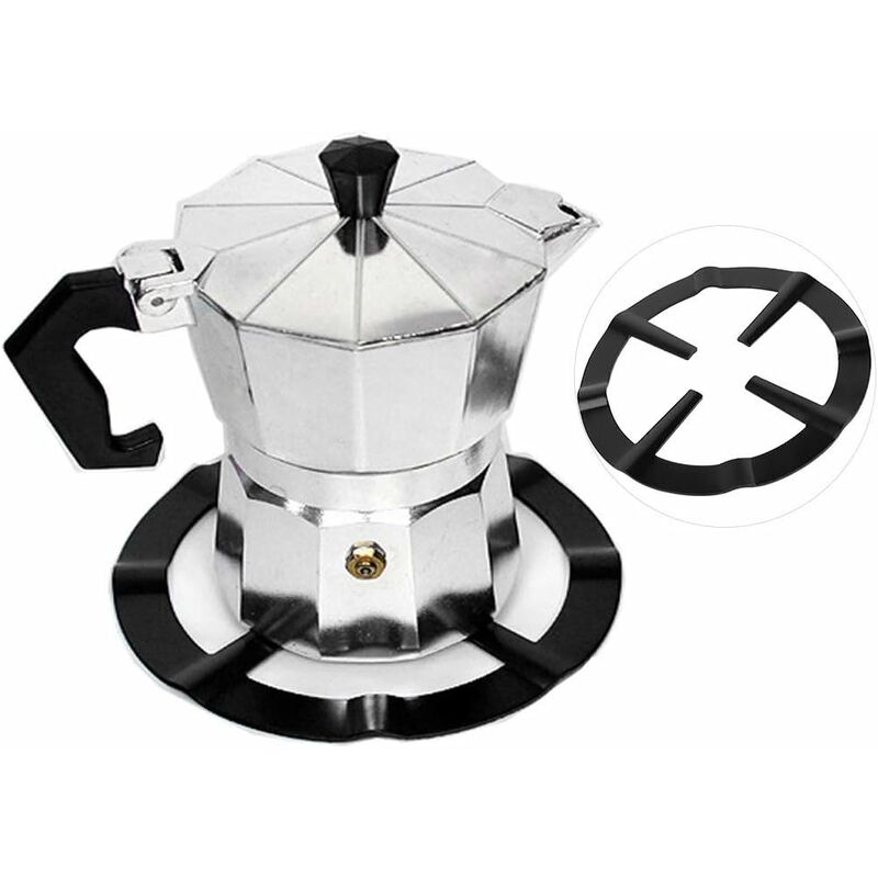 Soporte de anillo de wok de hierro fundido, reductor de gas de estufa de gas de acero inoxidable antideslizante universal para cafeteras italianas, estufas de hogar y gas, negro