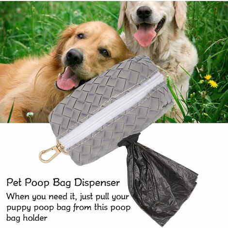 Soporte para bolsas de caca con cremallera, dispensador de bolsas de basura  para perros, multifuncional, mate