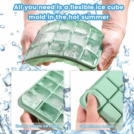 2 moldes para cubitos de hielo congelados, de silicona, con forma de  diamante, apilables, reutilizables, moldes de bolas de hielo, contenedores  de