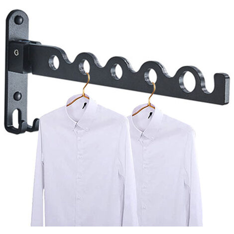  ASHOP Perchas para ropa de pared, colgador de ropa, colgador de  ropa para colgar en la pared, ganchos de acero inoxidable con brazo  oscilante, perchero para secadora, paquete de 2 