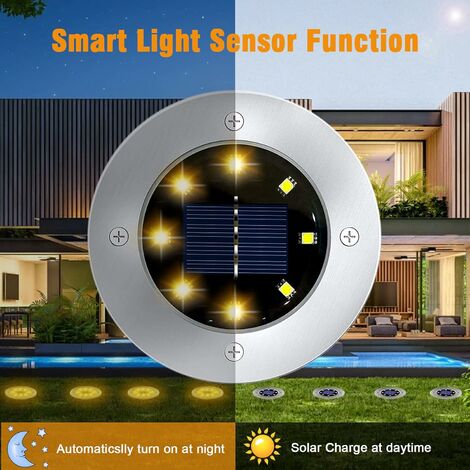 RHAFAYRE Luces solares para exteriores, focos solares 66 LED【Instalación 2  en 1 - Luces de pared