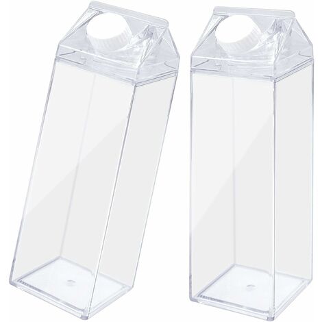 Contenedor de vidrio de 2 litros de agua de botella, la leche
