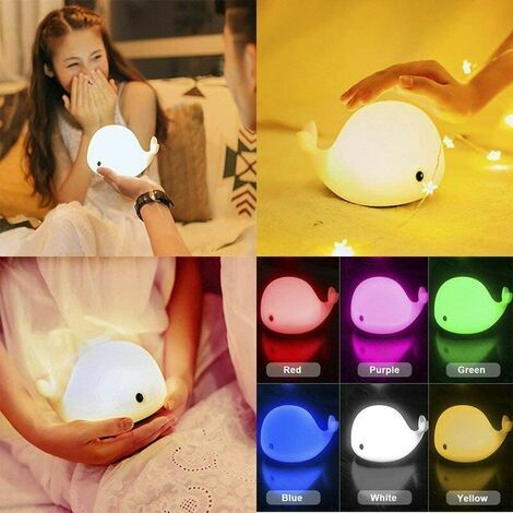  Luz nocturna para niños, lámpara de gato, 7 colores, linda luz  nocturna para niños, luz de noche LED para guardería, luz nocturna  recargable por USB, lámpara de noche multicolor regalos para