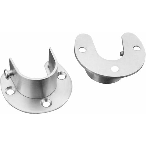 White Edition - Soporte para barra de armario de acero inoxidable, soporte  de enchufe de tipo abierto en forma de U, soporte de armario, barra de