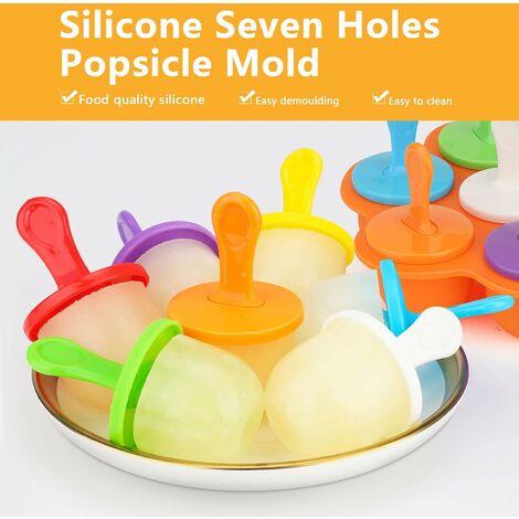 Moldes de silicona para paletas de 7 cavidades, molde para paletas de hielo  con