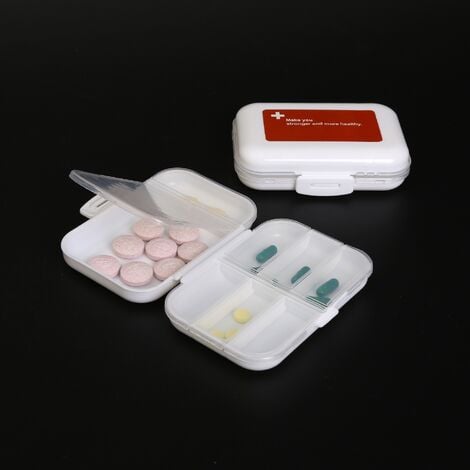 4 PCS 8 Compartimentos Organizador de pastillas de viaje A prueba de  humedad Pequeño bolso de