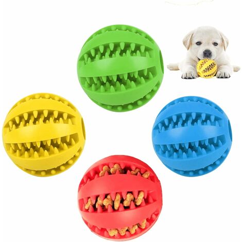 4 Juguetes con pelota y cuerda resistente para perros medianos