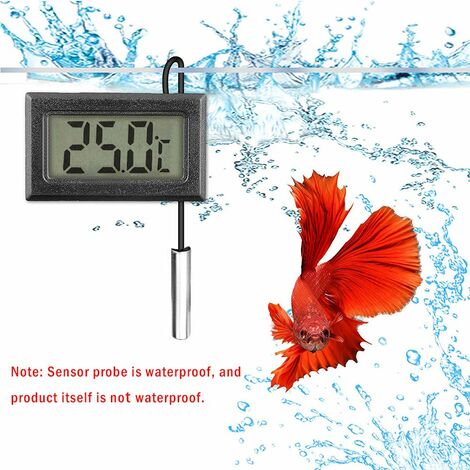 Termometro digital sonda 1m externa temperatura lcd acuario congelador  Negro