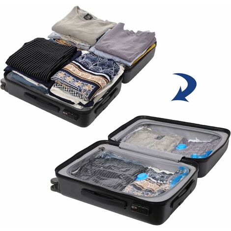 Bolsa de almacenamiento al vacío, 6 bolsas (40 x 60 cm) Bolsas de  almacenamiento al vacío reutilizables con bomba de viaje para ropa de cama,  ropa, edredones, etc.