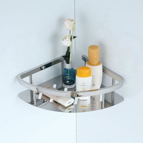 Schulte estante de ducha autoadhesiva, sin taladrar, 33 x 9,5 x 3,5 cm,  blanco mate, almacenamiento para la ducha