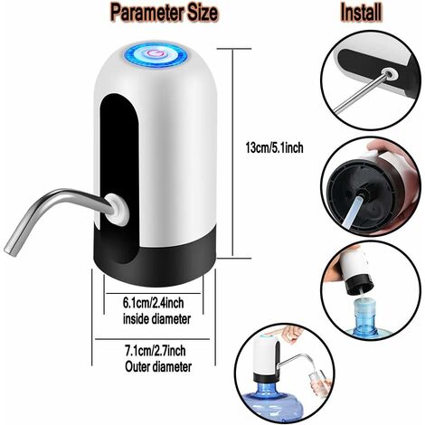 1 Pieza Bomba De Garrafa De Agua, Bomba De Botella De Agua Eléctrica, Bomba  De Agua Potable Automática Con Carga Usb Para Botellas Universales De 3 A 5  Galones, Dispensador De Agua