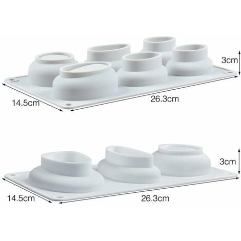 Molde de silicona para tartas para hornear, 8 agujeros de piedra 3D de  forma redonda de silicona, forma de mousse de silicona, bandeja  antiadherente