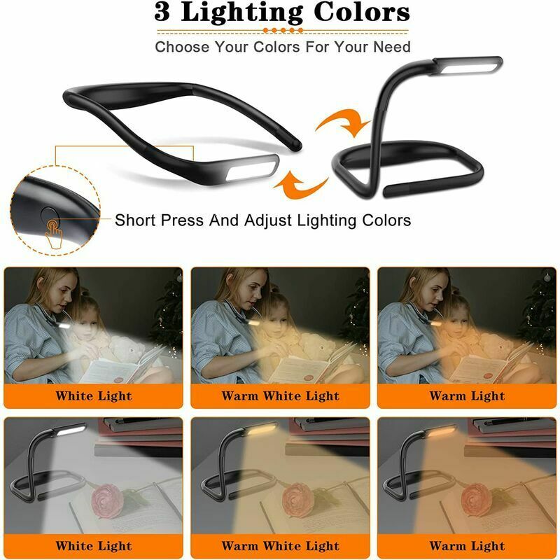 Flat Book Light for Reading in Bed at Night Clear LED Book Full Page Light  Illuminator Panel Plate Lamp Board Wireless (White)