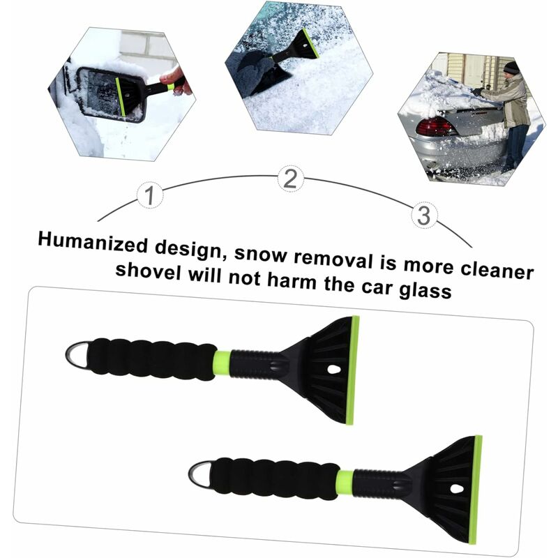 2 Pieces Car Ice Scraper, Car Window Scraper Combo, Ice Breaker And Snow  Shovel, Car Snow Shovel, Foam Handle