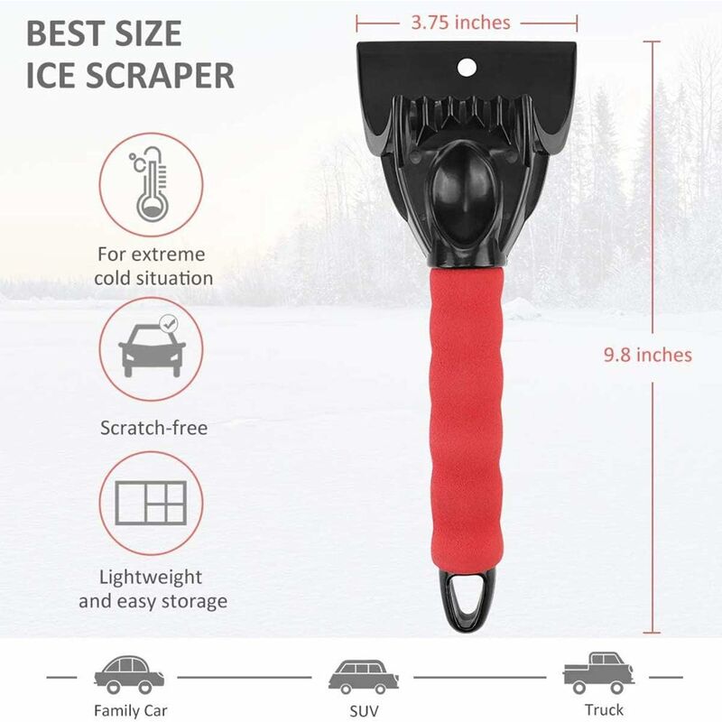 2 Pieces Car Ice Scraper, Car Window Scraper Combo, Ice Breaker And Snow  Shovel, Car Snow Shovel, Foam Handle