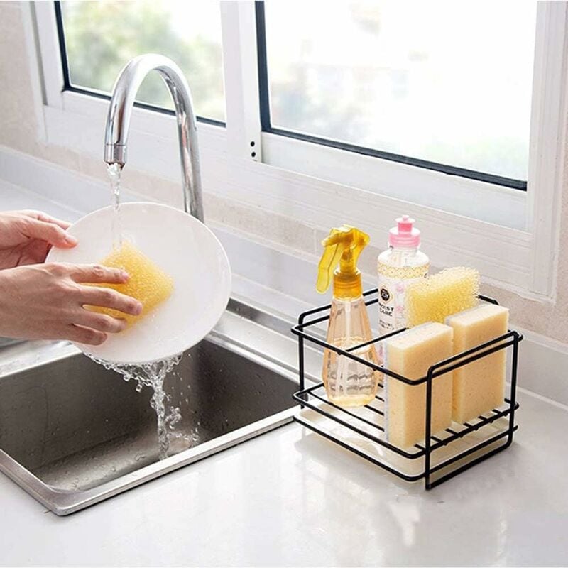 1PC Kitchen Double Sink Saddle Silicone Sponge Holder Sink Rack