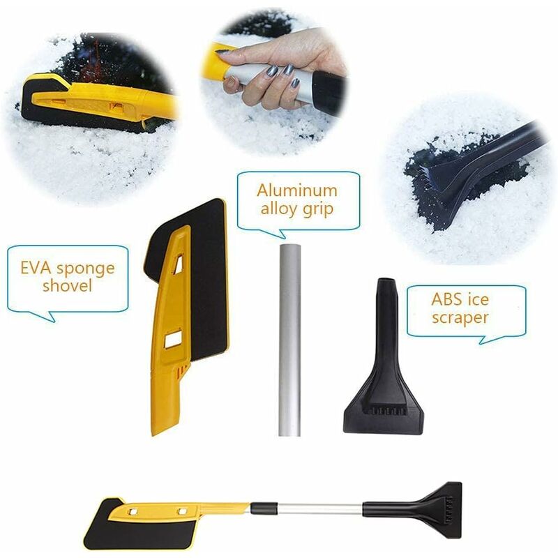 Windshield Ice Scraper Detachable EVA Hair Brush ABS Windshield